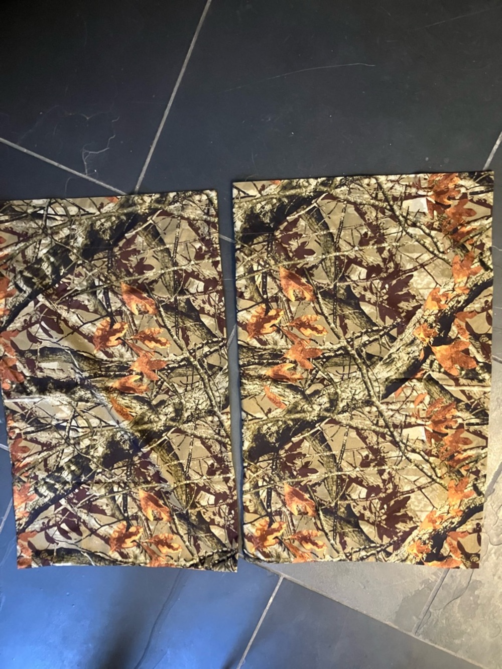 2 Standard/Queen Camouflage Pillowcases 31” long and 20” across